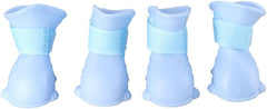 Pokinge 4 Pcs Pet Dog Rain Shoes, Candy Colors Waterproof Puppy Boot Cute Pet Sneaker for Small Dogs Anti-Slip Soft TEP Pet Paw Protector