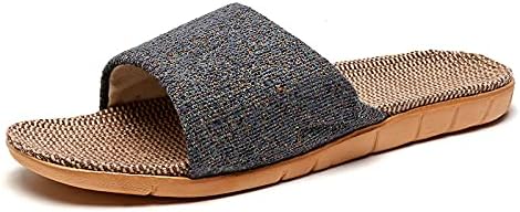 XGOPTS Open Toe Flax Slippers for Women Men Lightweight Skidproof Silent Floor Indoor House Slippers Unisex Linen Summer Beach Shoes