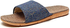 XGOPTS Open Toe Flax Slippers for Women Men Lightweight Skidproof Silent Floor Indoor House Slippers Unisex Linen Summer Beach Shoes