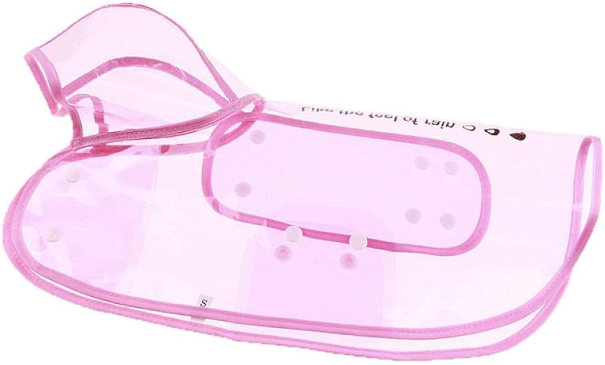Raincoat for Dogs Waterproof Dog Rain Jacket Pink Outdoor Puppy Dogs Pet Rain Coats Transparent Hoody Waterproof Jackets Raincoat for Dogs Cats Clothes S