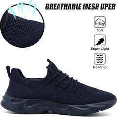 EGMPDA Men's Tennis Shoes Slip On Running Walking Sneakers Casual Fashion Workout Gym Athletic Sport Hiking Sneakers Non Slip Lightweight Breathable