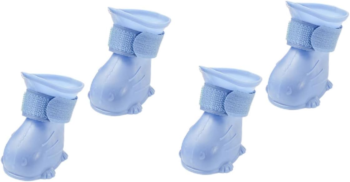 Toyvian Waterproof Dog Boots for Puppies Non-Slip Rain Shoes Rugged Sole 4-Pack Cold Weather Protection for Outdoor Use