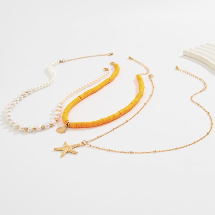 Layered Necklace Stack Necklace Set Jewelry for Women Pearl Bohemian Style