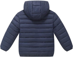 Valcatch Kids Boys Girls Puffer Jackets Hooded Winter Coat with Zipper Pockets Warm Down Coat Padded Full Zip Snow Outerwear