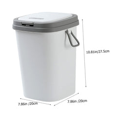 HEALLILY Press Trash Can Lid Multi-use Storage Bin for Home Office Bathroom Touchless Design
