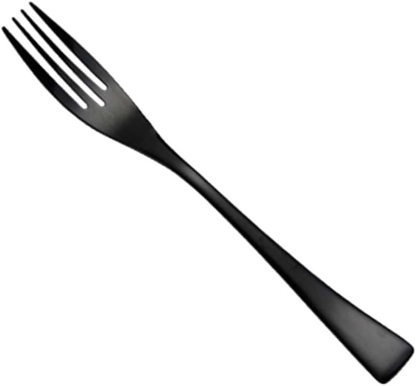 Dinner Fork Black Stainless Steel Tableware Fork Elegant Western Cutlery for Meat Steak Serving