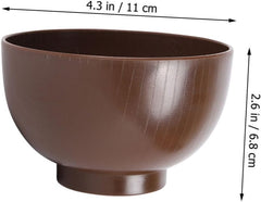 Cabilock 1pcs Wood Grain Japanese Soup Bowl Noodle Bowls Unbreakable for Rice Breakfast