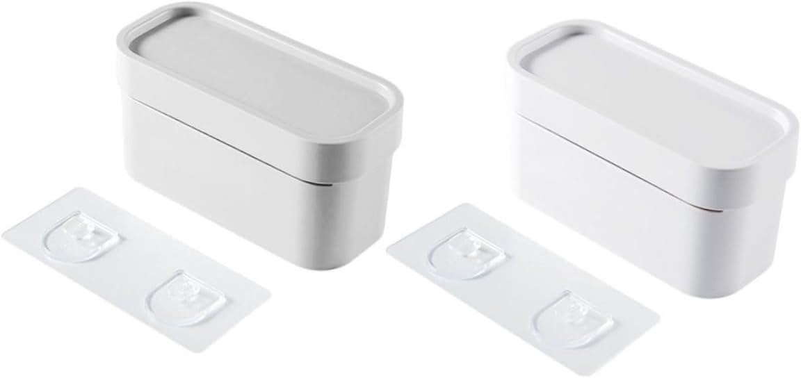 2Pcs Wall Mounted Garbage Bag Storage Box Punch Dispenser for Bathroom Kitchen Organization Material Space Saving for Bag Storage