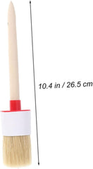 Toyvian 4pcs Round Bristle Brush Wooden Handle Oil Painting Brushes for BBQ and Art Projects Versatile for Gouache and Watercolor Painting