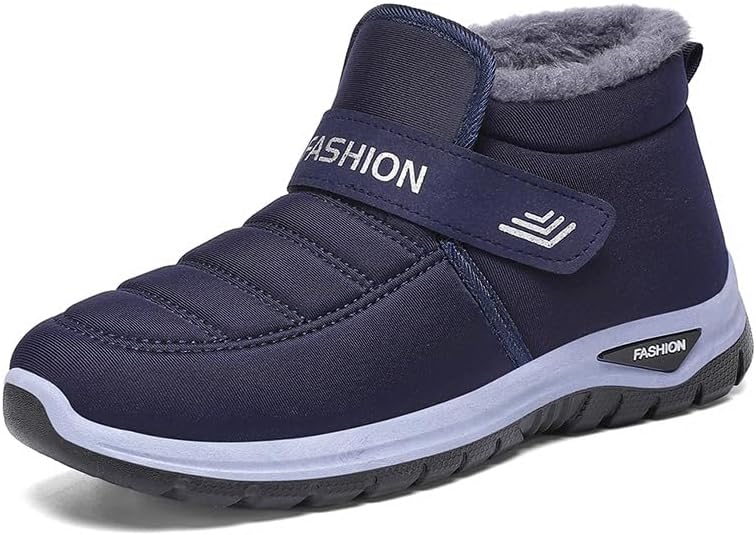 Men's Winter Boots Warm Insulated Snow Boots, Thick Sole, Casual Style Fleece Lined, Cold Weather Protection, Comfortable for Outdoor Activities (9.5,Blue)