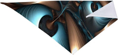 Abstract Blue Brown Dog Bandana Pet Scarf Accessories for Small Medium Dogs Cats Photo Prop, Triangle Pet Bandanas Adjustable Puppy Bib Washable Dog Kerchief Puppy Neckerchief