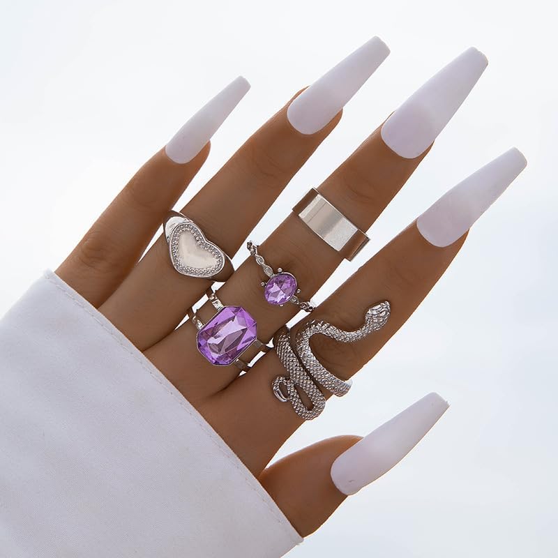 Butterfly-Dragonfly Star & Serpentine Ring Set, Stylish Women's Gift, Multi-Style Stackable Jewelry