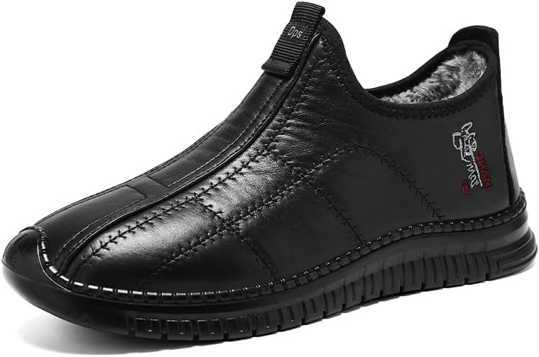 Men’s Winter Boots - Warm Insulated Snow Boots, Thick Lined Short Boots Cold Weather Protection, Soft Sole, Comfortable Fit for Outdoor Activities, Non-Slip (11,Black)