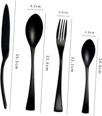 Dinner Fork Black Stainless Steel Tableware Fork Elegant Western Cutlery for Meat Steak Serving