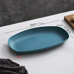 Reusable Plastic Plate – Lightweight, Drop-Resistant Dinner Plate Made of Wheat Straw, BPA-Free & Heat-Resistant (Dark Blue)