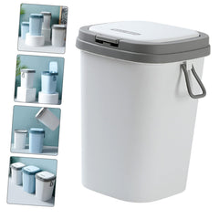 HEALLILY Press Trash Can Lid Multi-use Storage Bin for Home Office Bathroom Touchless Design