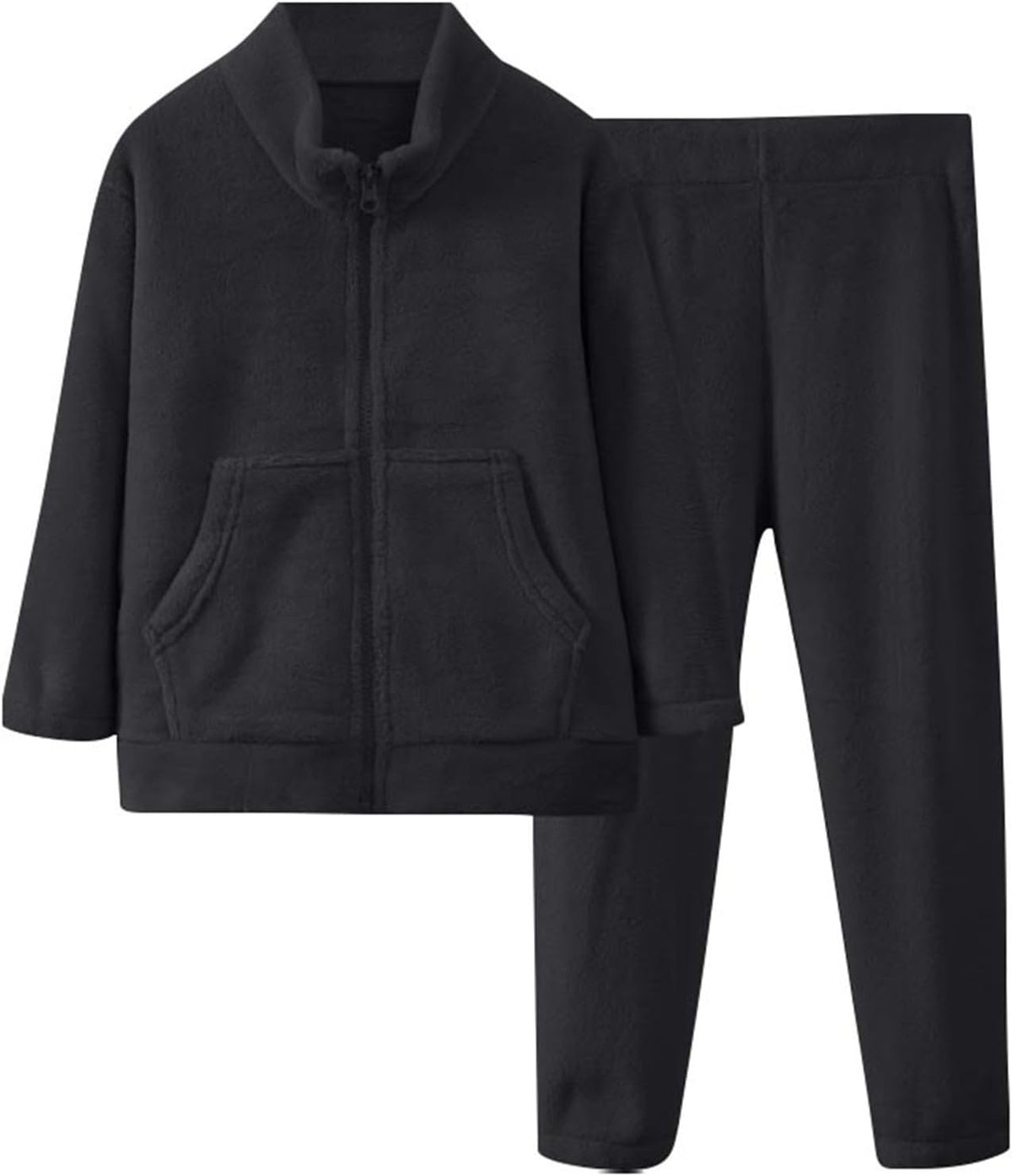 2-Piece Boys Girls Fleece 𝐏a𝐣amas Set Flannel 𝐏js Winter 𝐒leepwear 𝗟oungewear Full Zip Jacket Tops Pants for Kids