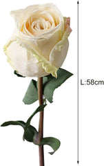 Artificial Rose Artificial Flowers, Artificial Plant, Simulation Flower Vibrant Color Thicker Petals Looking Bent Freely Fine Texture Single Branch Flower Fake Plant Gift Red