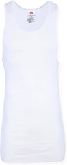 Hanes Men’s Tall 100% Cotton Ribbed Tank Tagless Undershirts, Multipack