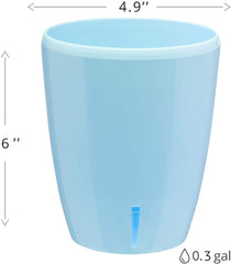 Santino ASTI 9.2 Inch Self Watering Planter Gold/Black for Indoor Plants - Premium Quality Modern Plastic Planter Pot w/Water Level Indicator for All House Herbs, African Violets and Dahlias