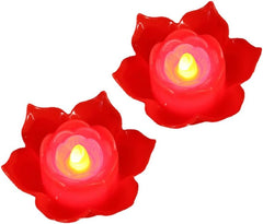 7.6cm Battery Simulation Electronic Lotus Lamp LED Buddha Candle Temple Dharma Meeting Lotus Lamp