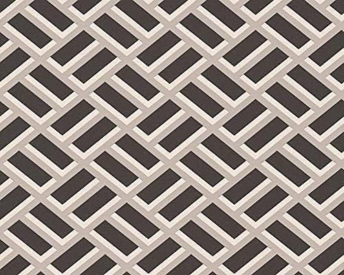 CONCORD WALLCOVERINGS ™ Metropolis, Urban Graphic Stripes Floral Textured Plain Brown Wallpaper, Sample 7" x 10"