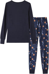 MyFav Boys Pajamas Set Glow in Dark Skull Pjs Long Sleeve Casual Snug Fit Kids Sleepwear Halloween