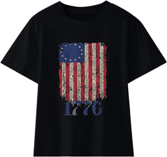 Generic 4th of July T Shirts Toddler Girls Boys American Flag Shirts Kids Novelty Fashion Patriotic Tops Summer Outfits