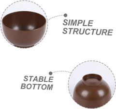 Cabilock 1pcs Wood Grain Japanese Soup Bowl Noodle Bowls Unbreakable for Rice Breakfast