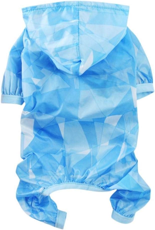 Raincoat for Dogs Lightweight Dog Raincoats Blue Dog Raincoats Coats Jackets for Small Dogs with Big Storage Bag Sporty Waterproof Elastic Sleeve Dog Clothes S