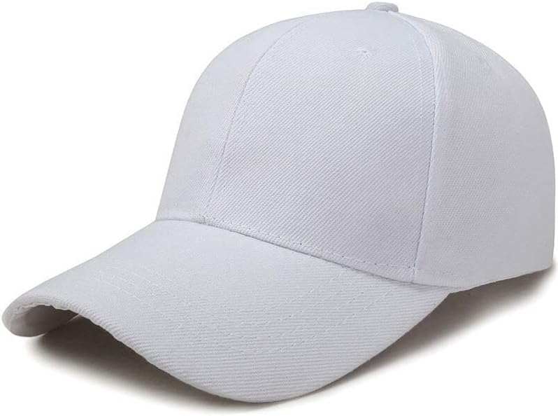 Baseball Cap for Men & Women 100% Cotton Adjustable Unisex Hat, 8 Colors (Black/White/Navy etc.) Breathable Casual