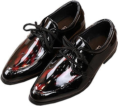 Boys Classic PU Leather Lace-Up School Uniform Oxfords Casual Dress Shoes Loafers Flats