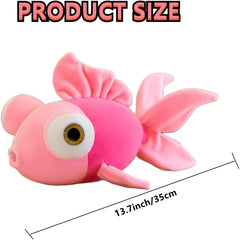 NatureMan13.7inch Goldfish Stuffed Animal Toy Cute Soft Fish PlushPillow for Home Ddecoration Kids Pillow Gift (red)