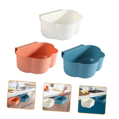Luxshiny 3pcs Kitchen Hanging Trash Bin Portable Under Sink Garbage Container Creative Waste Basket for Home Organization White and for Kitchen Bathroom and Car