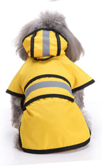 2pcs Lovely Dog Reflective Raincoat Pet Rain Coat for Small Dogs and Cats for Outdoor Walking Running Yellow