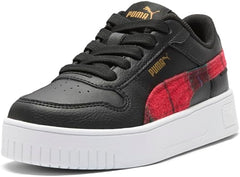PUMA Toddler Girls Carina Street Punk Plaid Lace Up Sneakers Shoes Casual - Black
