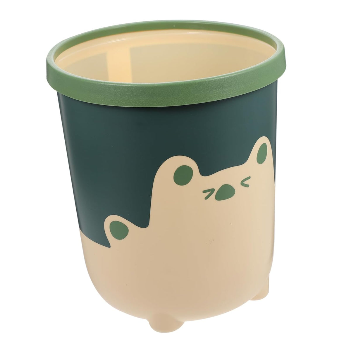 Practical Plastic Waste Bin Cute Trash Can for Home Office Kitchen Bathroom Compact Material Yellow Small Bin