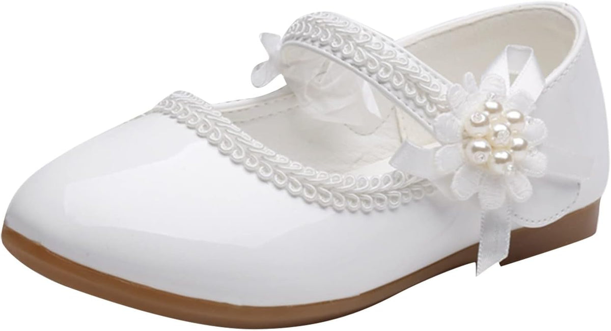 Toddler Girls Dress Shoes Mary Jane Ballet Flats Flower Girl School Party Wedding Shoes with Mary Jane Shoes Girls
