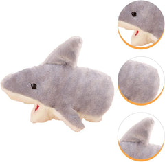 LUOZZY Cute Plush Shark Hand Puppet Shark Puppets Toys, Kids Hand Puppets Plush Shark Toys Soft Shark Gloves Figure, Gray