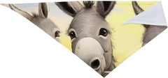 Donkey and Flower Dog Bandana Pet Scarf Accessories for Small Medium Dogs Cats Photo Prop, Triangle Pet Bandanas Adjustable Puppy Bib Washable Dog Kerchief Puppy Neckerchief