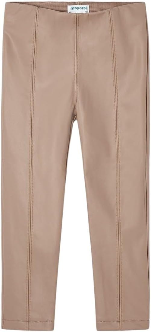 Mayoral Synthetic Leather Leggings for Girls Mocha