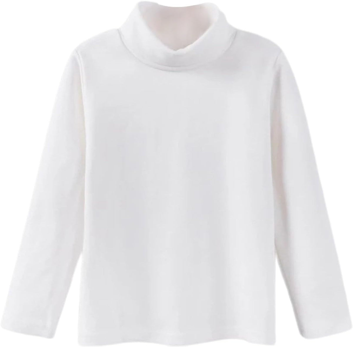 Boys Girls Long Sleeve Tees Shirts Kids Toddler Plain Solid T-Shirts High Neck Blouse Tops Soft Casual Undershirts