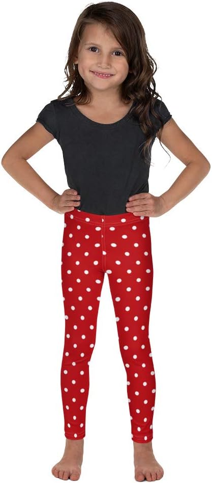 STARCOVE Red White Polka Dot Kids Leggings (2T-7), Christmas Leggings for Girls Yoga Pants Printed Print Cute Graphic