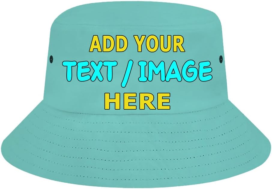 Custom Sun Bucket Hats for Women Men Personalized Wide Brim Fisherman Cap for Fishing Beach Foldable Travel Hat