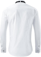 Gollnwe Tuxedo Shirts for Men Wing Collar French Cuff with Cufflinks and Bow Tie
