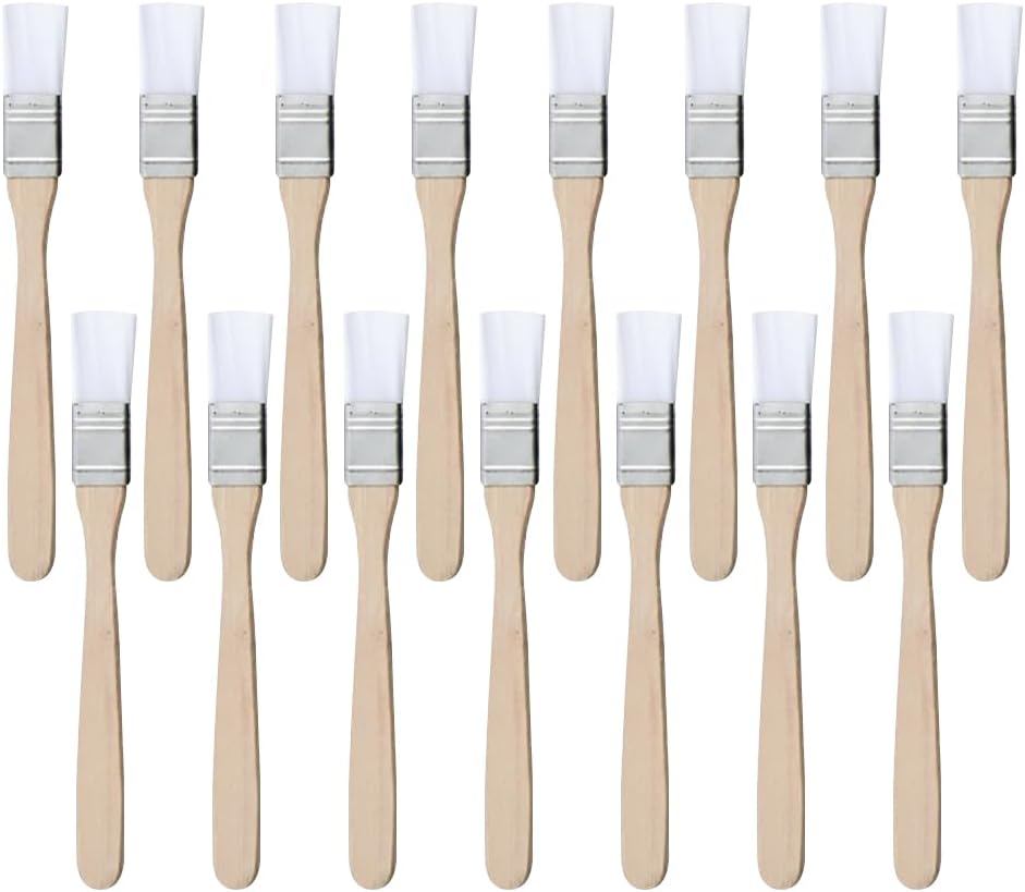 GSHLLO 20 Pcs Small Paint Brushes Craft Painting Brushes Natural Bristle Paint Brushes Wood Stain Brushes Wooden Paintbrushes Wall Painting Tools with Wood Handle