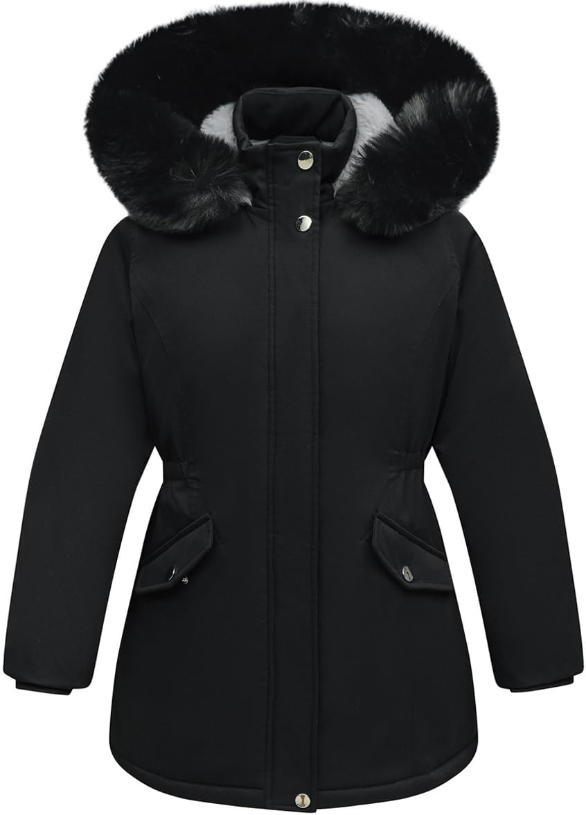 Girl's Long Coat Waterproof Winter Kids Outerwear Warm Parka Puffer Jacket with Hood