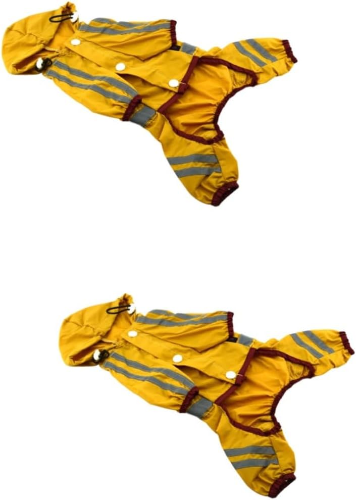 3pcs Dog Rain Coat Puppy Rain Slicker Elastic Leg Trims Small Dog Rainwear Stylish Hoodie Dark