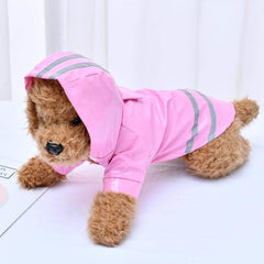 Raincoat for Dogs Waterproof Dog Rain Jacket Pink Pets Dog Clothes Hooded Raincoats Reflective Strip Dogs Rain Coat Waterproof Jackets Outdoor Breathable Clothes S