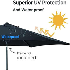 Replacement Parasol Canopy Top Replacement Garden Parasol Fabric Cover with 6/8 Ribs, 2.7m/3.0m Sun Umbrella Canopy Cover 8.9ft Outdoor Patio Umbrella Replacement Cloth